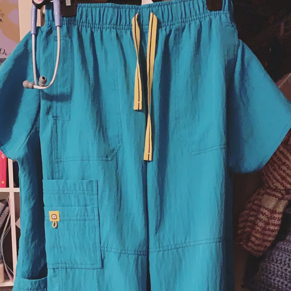 Medium wonderwink teal scrub pants